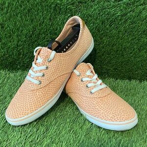 Vans Huntley Women's Peach Graphic Canvas Skate Shoes Size 9 Sk8